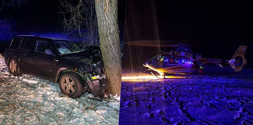 Poważny wypadek w Grabówku. Lądował helikopter - 29530