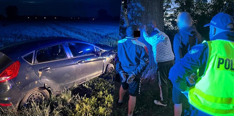 Zostawili rozbite auto i rzucili się do ucieczki. Finał nocnego pościgu w Dragaczu
