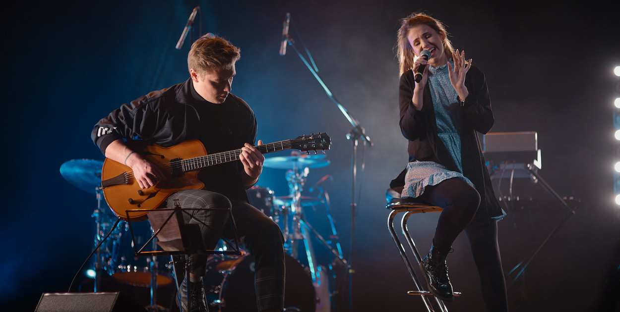 Julia Olędzka-Zienkowska podczas koncertu „Granie na podziękowanie” fot. Marcin Saldat