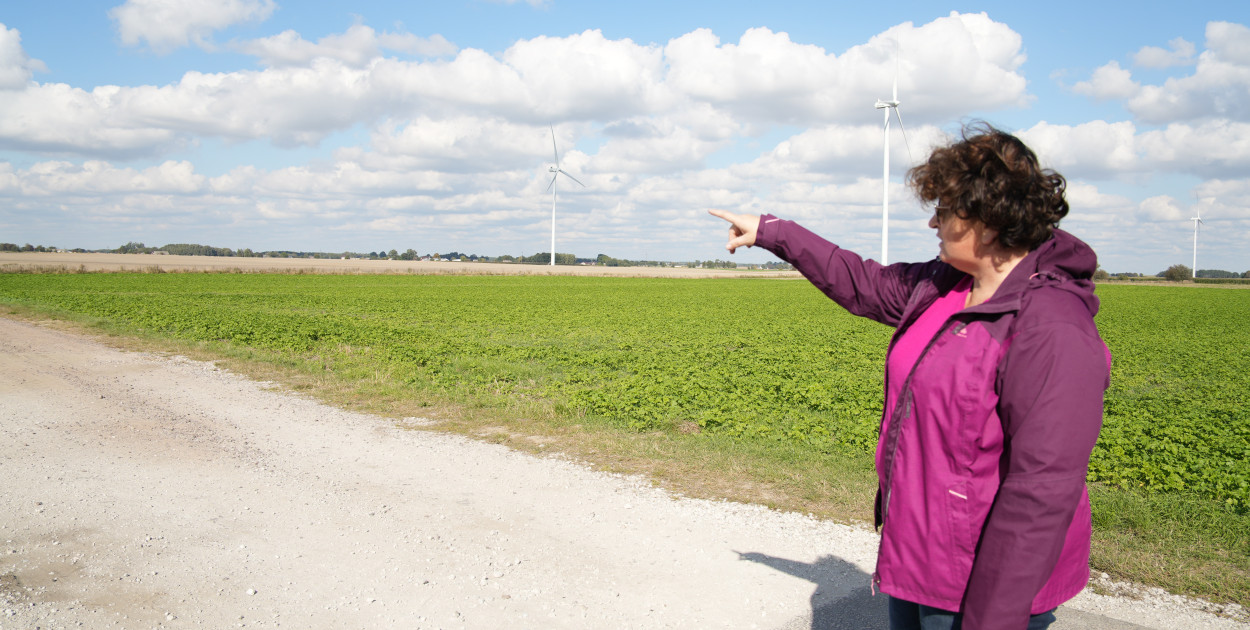Renata Żarek ma przy domu (w odległości 500 metrów) cztery turbiny wiatrowe