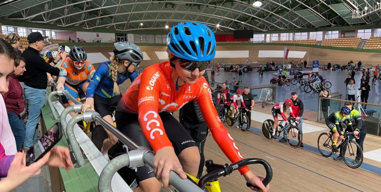 Bianka Kwaśniak tuż przed startem na welodromie w Pruszkowie/fot. z archiwum rodzinnego Państwa Kwaśniak