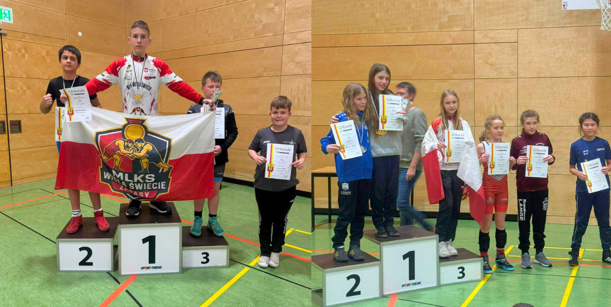 Komplet medali zapaśników Wisły Świecie przywieziony z Niemczech