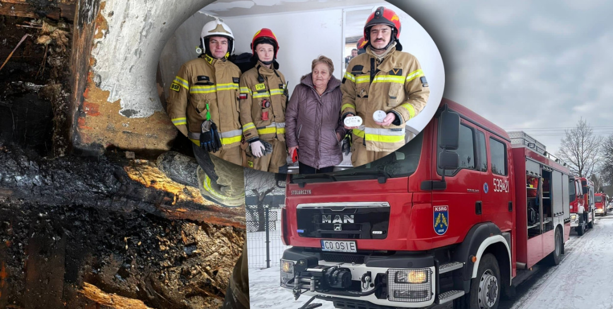 Groźny pożar w Brzezinach. Szybka reakcja sąsiadów zapobiegła tragedii